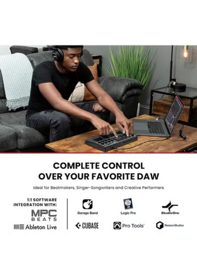 AKAI Professional MPK Mini MK3 - 25 Key USB MIDI Keyboard Controller With 8 Backlit Drum Pads, 8 Knobs and Music Production Software Included - Image 3